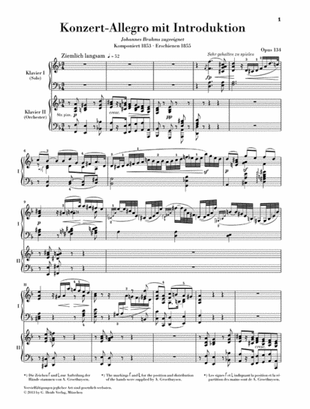 Introduction and Concert Allegro for Piano and Orchestra, Op. 134
