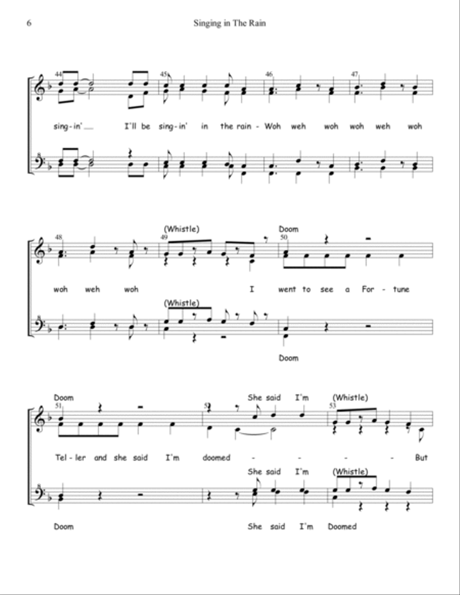 Singing In The Rain SSAA scores gallery preview page 6