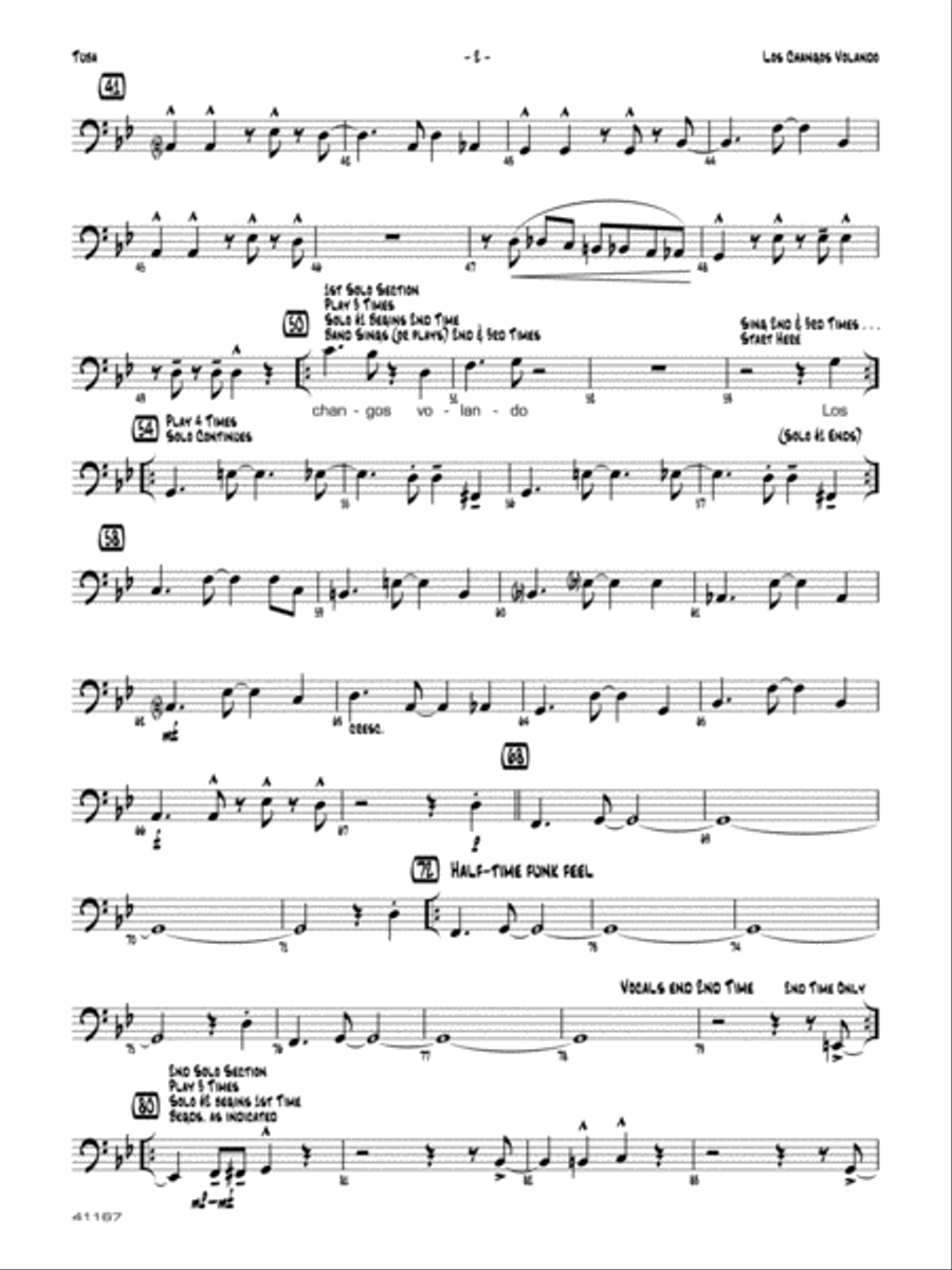 Los changos volando: Tuba Jazz Ensemble scores gallery preview page 2