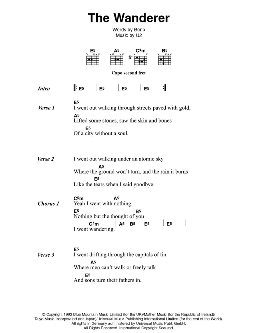 The Wanderer Electric Guitar scores gallery preview page 1