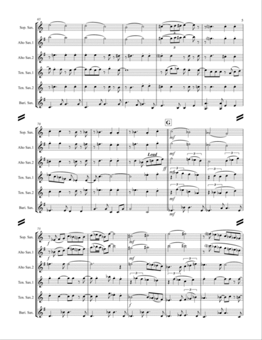 Wave Saxophone Quintet scores gallery preview page 6