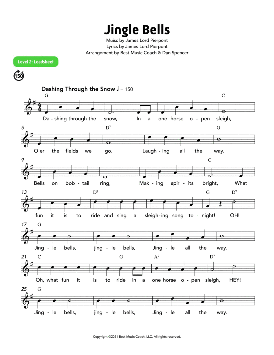 Jingle Bells Piano scores gallery preview page 1