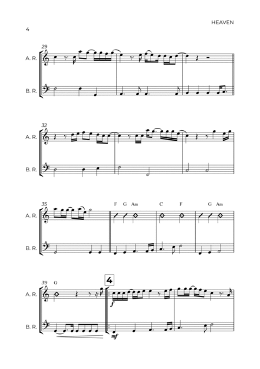 Heaven Woodwind Duet scores gallery preview page 4