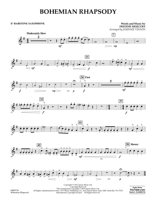Book cover for Bohemian Rhapsody (arr. Johnnie Vinson) - Eb Baritone Saxophone