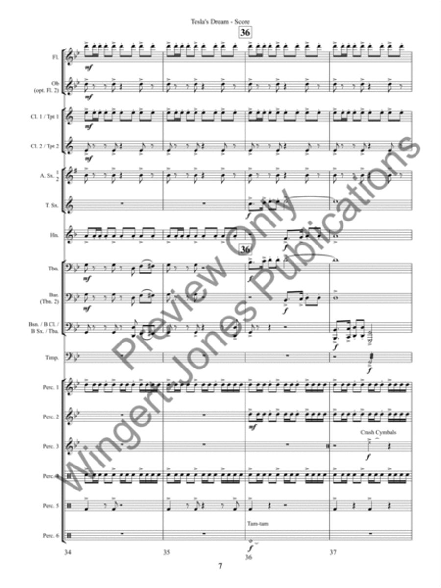 Tesla's Dream (Score) Concert Band scores gallery preview page 10