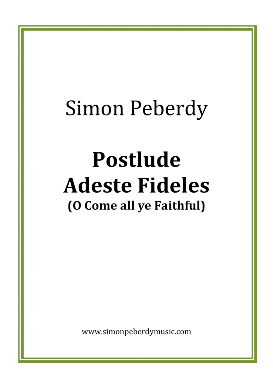 Organ Christmas Postlude Adeste Fideles (O Come all ye Faithful) image number null