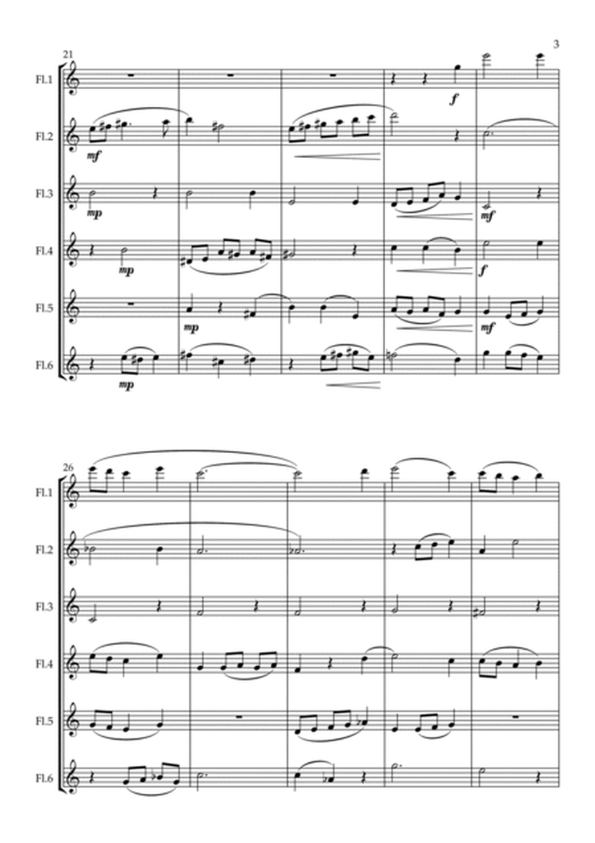 "Christmas Waltz" Original for Flute Ensemble (6 C Flutes) Early Intermediate. image number null