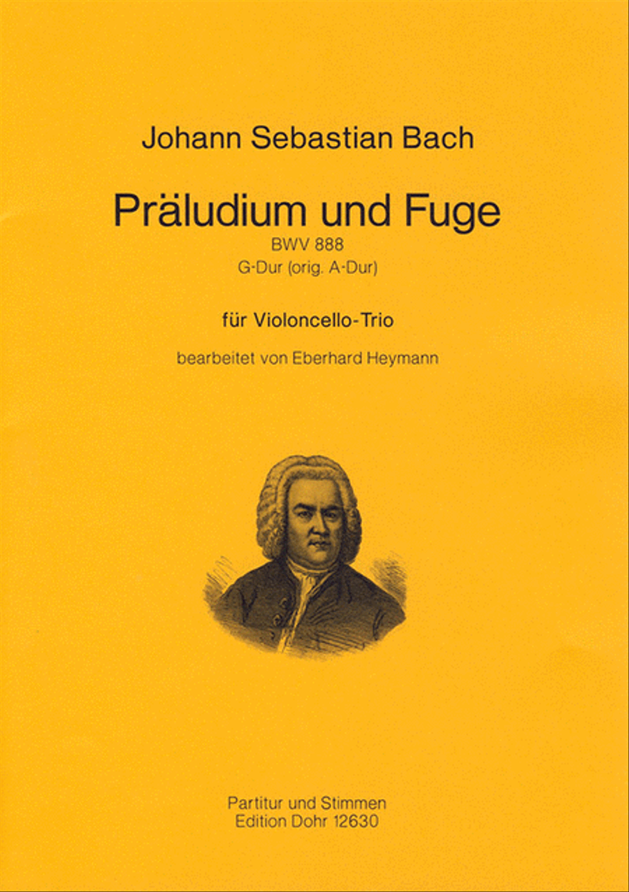 Präludium und Fuge G-Dur BWV 888 (für Violoncello-Trio) (original A-Dur) Cello scores gallery preview page 1