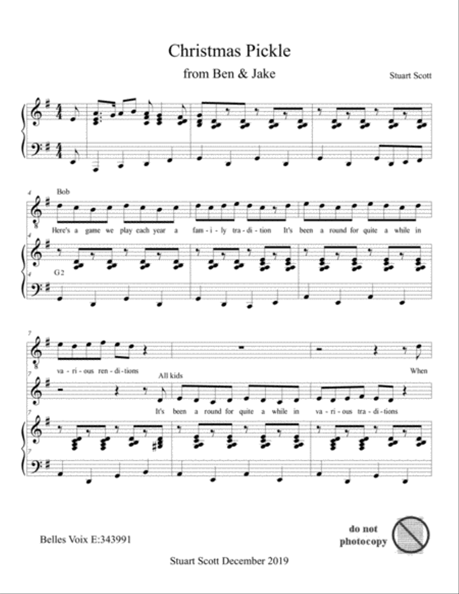 Christmas Pickle Voice Solo scores gallery preview page 1
