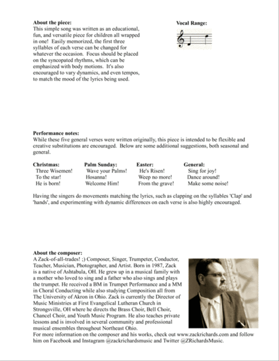 Clap your Hands! Sing Hallelujah! 4-Part scores gallery preview page 2