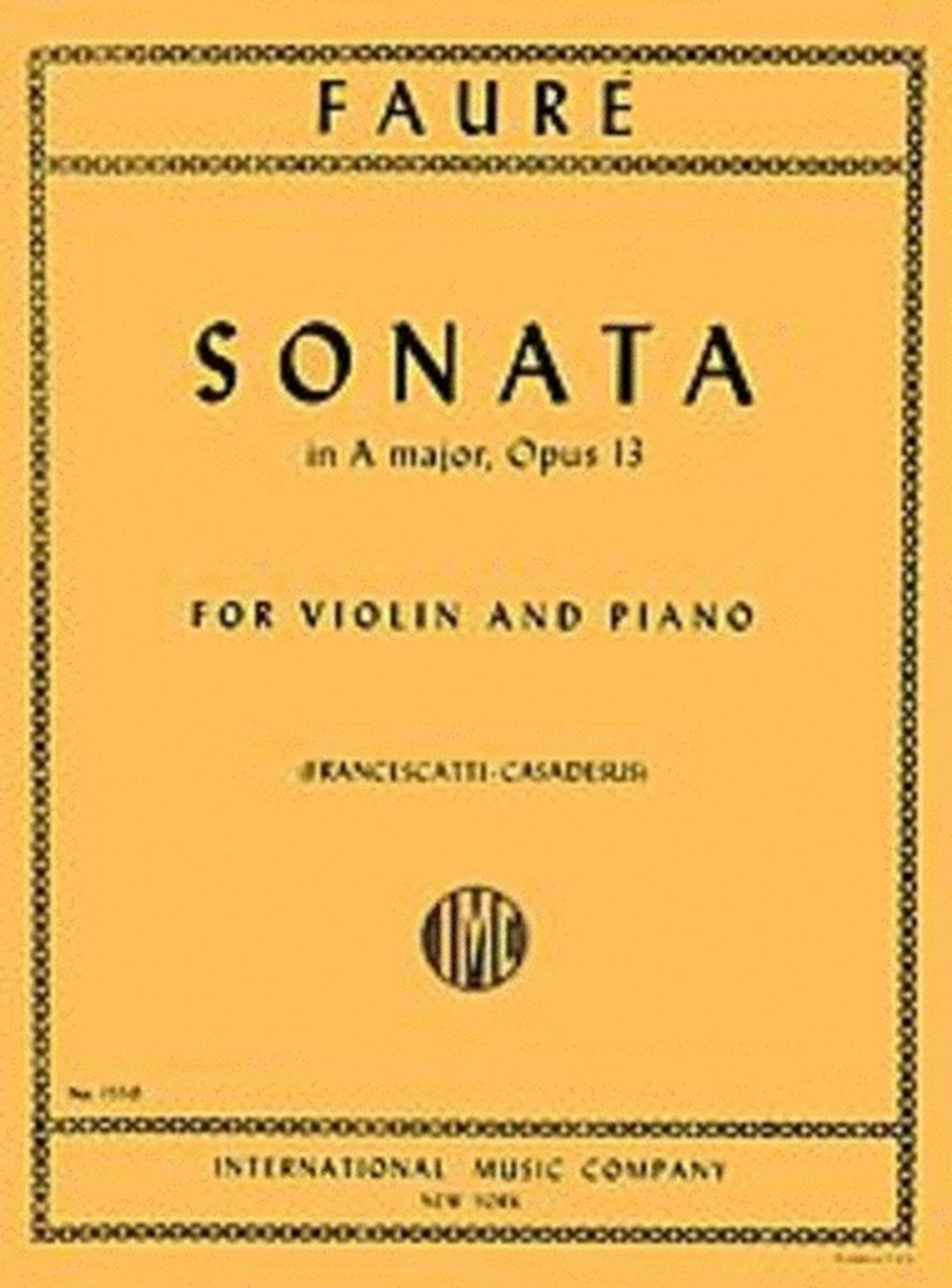 Sonata Op 13 A Vln/Pno