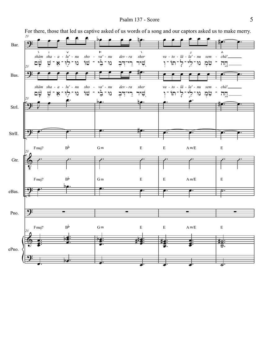 Psalm 137 - Score Only Psalm 137 - Score Only Small Ensemble scores gallery preview page 5