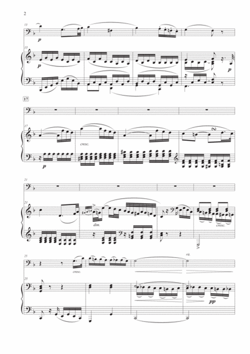Adagio from "Sonata Pathetique" for Trombone or Euphonium & Piano image number null