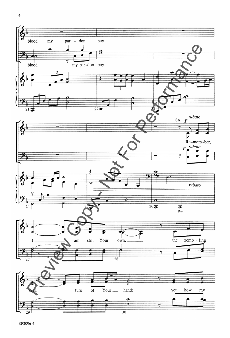 Prayer for Mercy Prayer for Mercy 4-Part scores gallery preview page 4