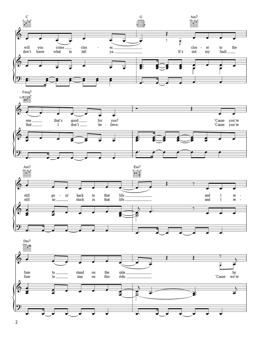 Before I Let You Go Piano, Vocal, Guitar scores gallery preview page 2