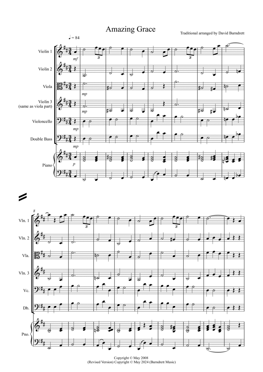 Amazing Grace for String Orchestra String Orchestra scores gallery preview page 1