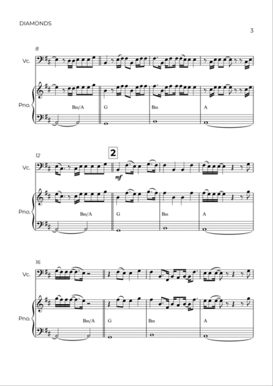 Diamonds Piano scores gallery preview page 3