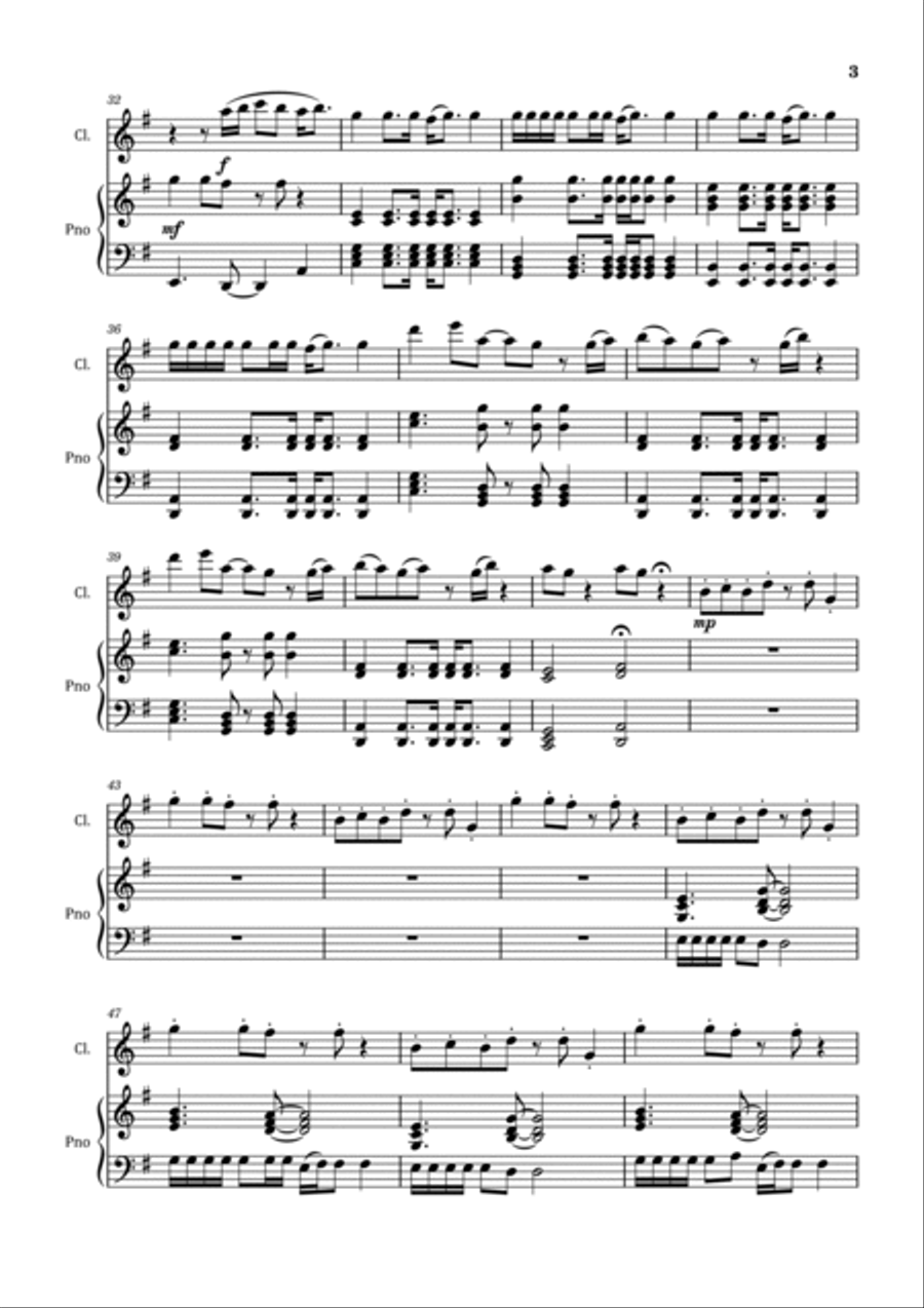 Fast Car B-Flat Clarinet scores gallery preview page 3
