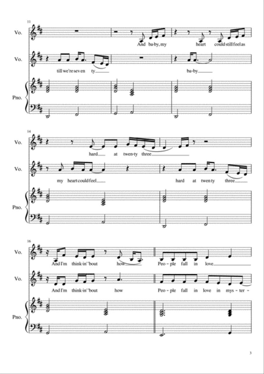 Thinking Out Loud Vocal Duet scores gallery preview page 3