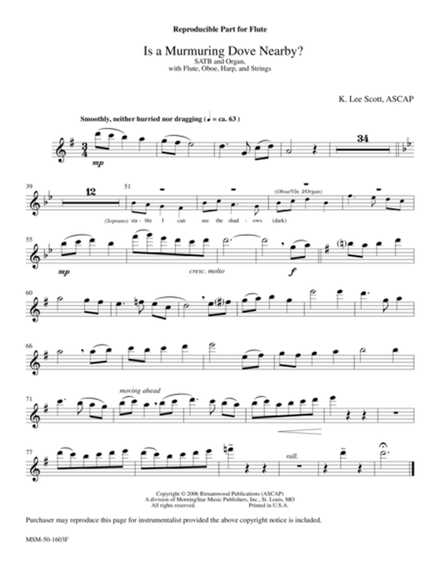 Is a Murmuring Dove Nearby? (Downloadable Flute/Oboe Parts)