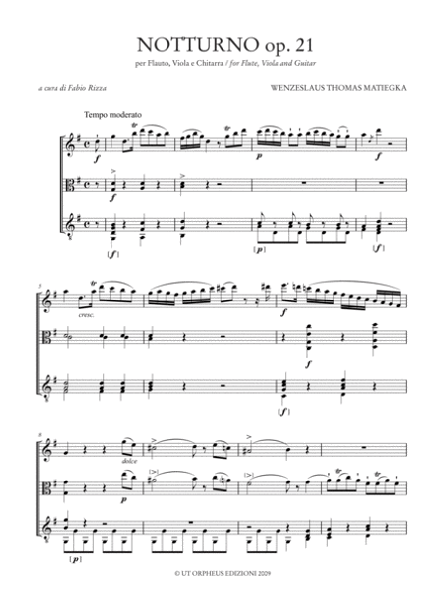 Notturno Op. 21 for Flute, Viola and Guitar image number null