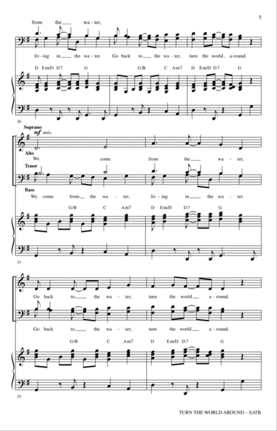 Turn The World Around 4-Part scores gallery preview page 4