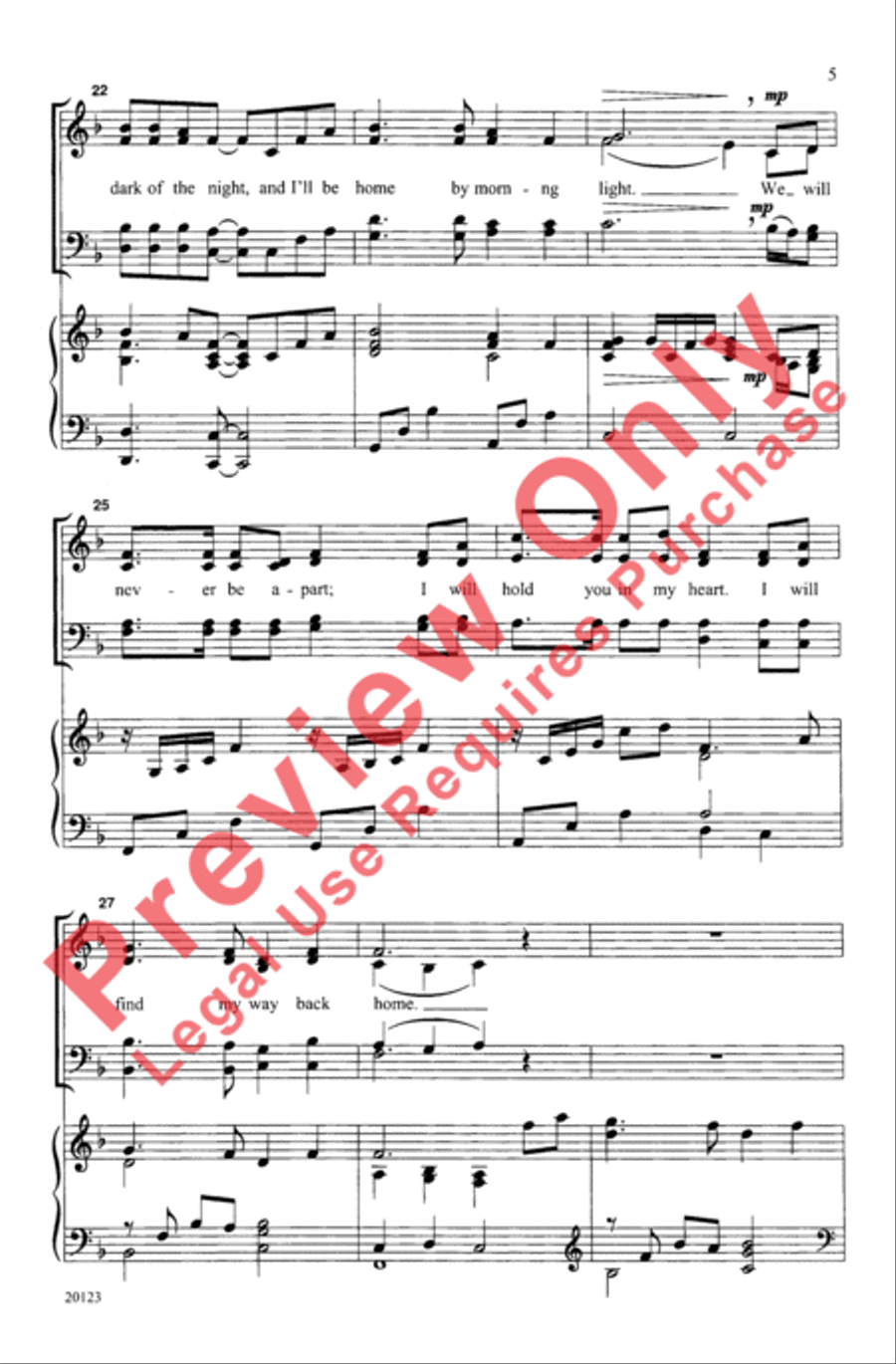 My Way Back Home 4-Part scores gallery preview page 5
