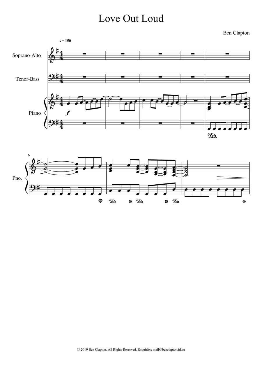 Love Out Loud 4-Part scores gallery preview page 1