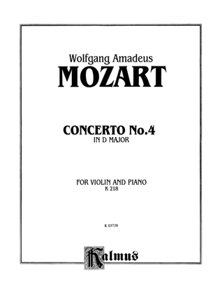 Book cover for Mozart: Violin Concerto No. 4 in D Major, K. 218
