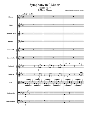 Mozart: Symphony in G Minor - Kv. 550 No.40 - "I. Molto Allegro" Full Orchestra Original