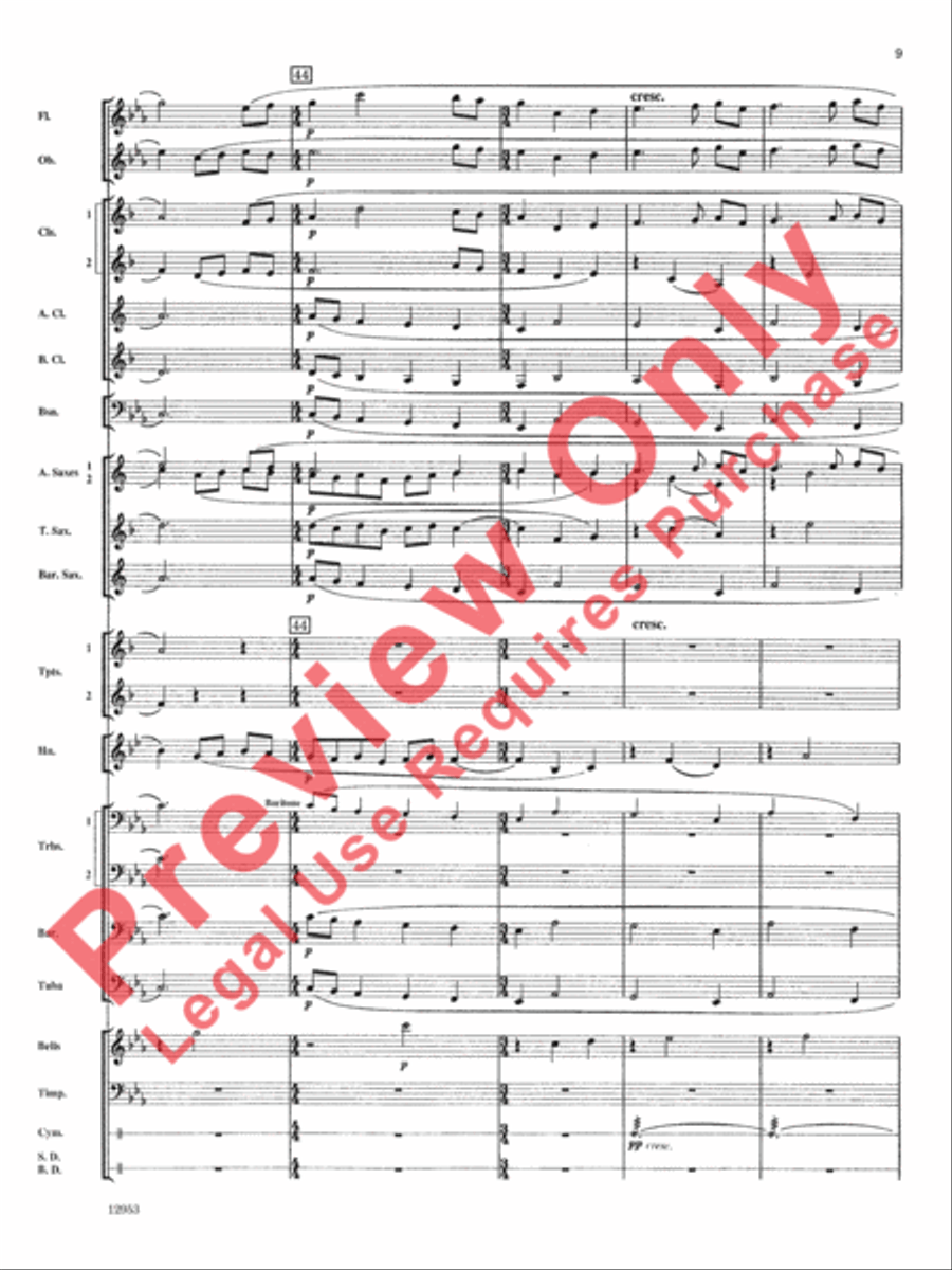 English Folk-Song Fantasy Concert Band scores gallery preview page 10