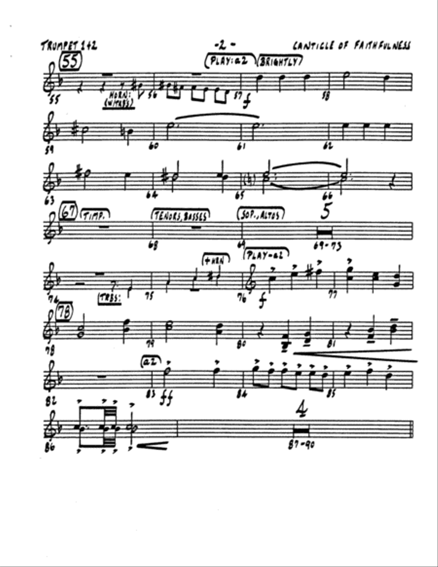 Canticle of Faithfulness- Brass Parts-Digital Download Choir scores gallery preview page 2