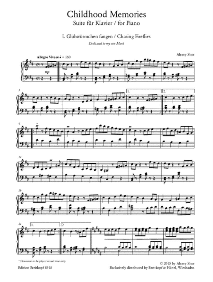 Childhood Memories Piano Solo scores gallery preview page 2