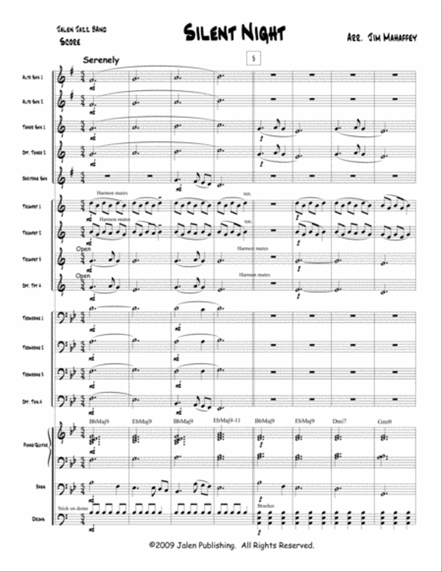Silent Night Silent Night Jazz Ensemble scores gallery preview page 2
