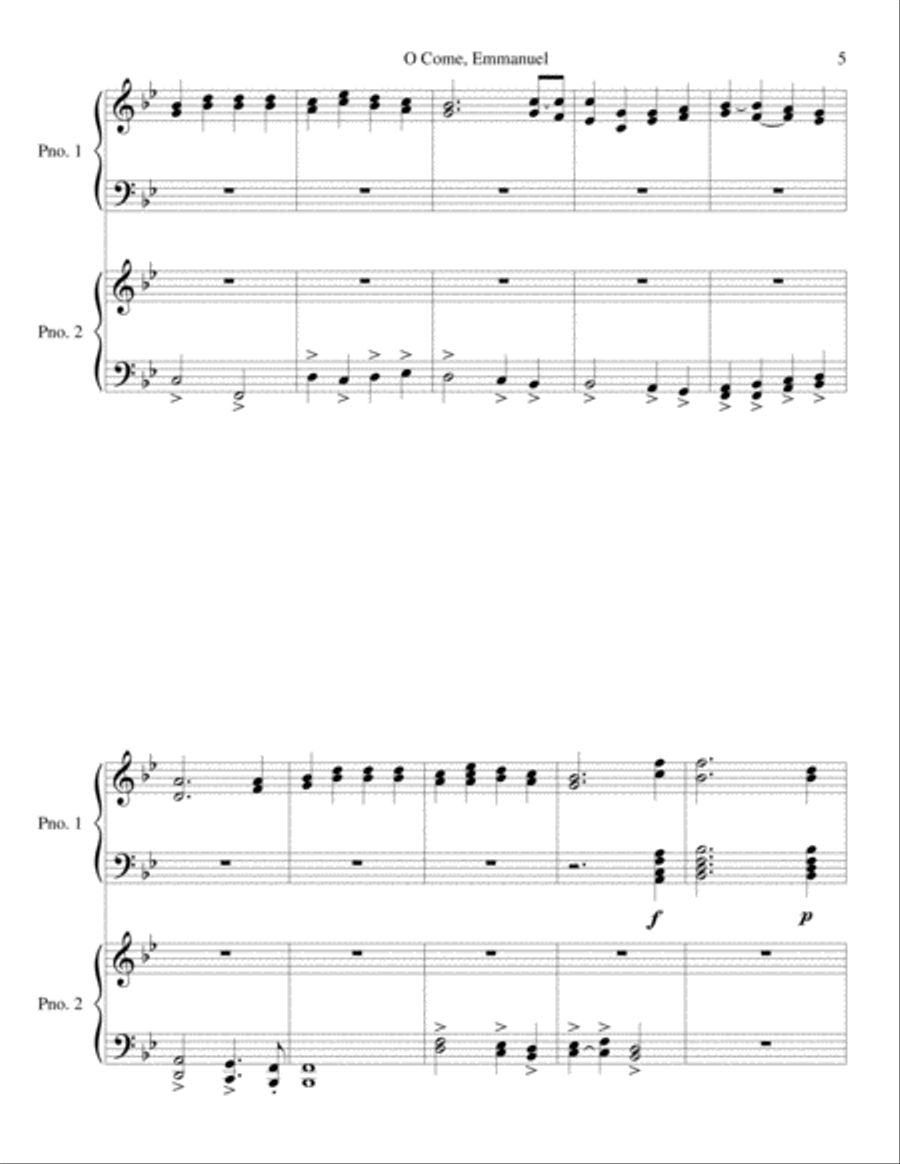 O Come Piano scores gallery preview page 5