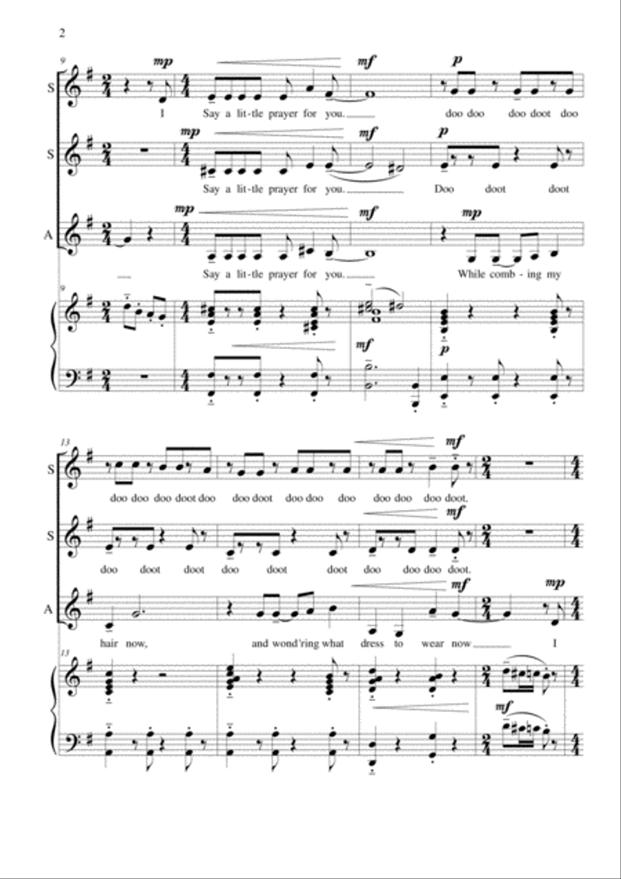 I Say A Little Prayer I Say A Little Prayer SSA scores gallery preview page 2