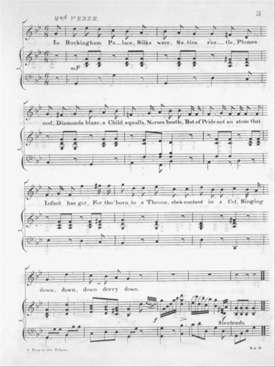 A Peep in the Palce at a Royal Christening. A New Comic Song Voice scores gallery preview page 4