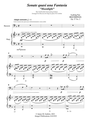 Beethoven: Adagio from the Moonlight Sonata for Bassoon & Harp