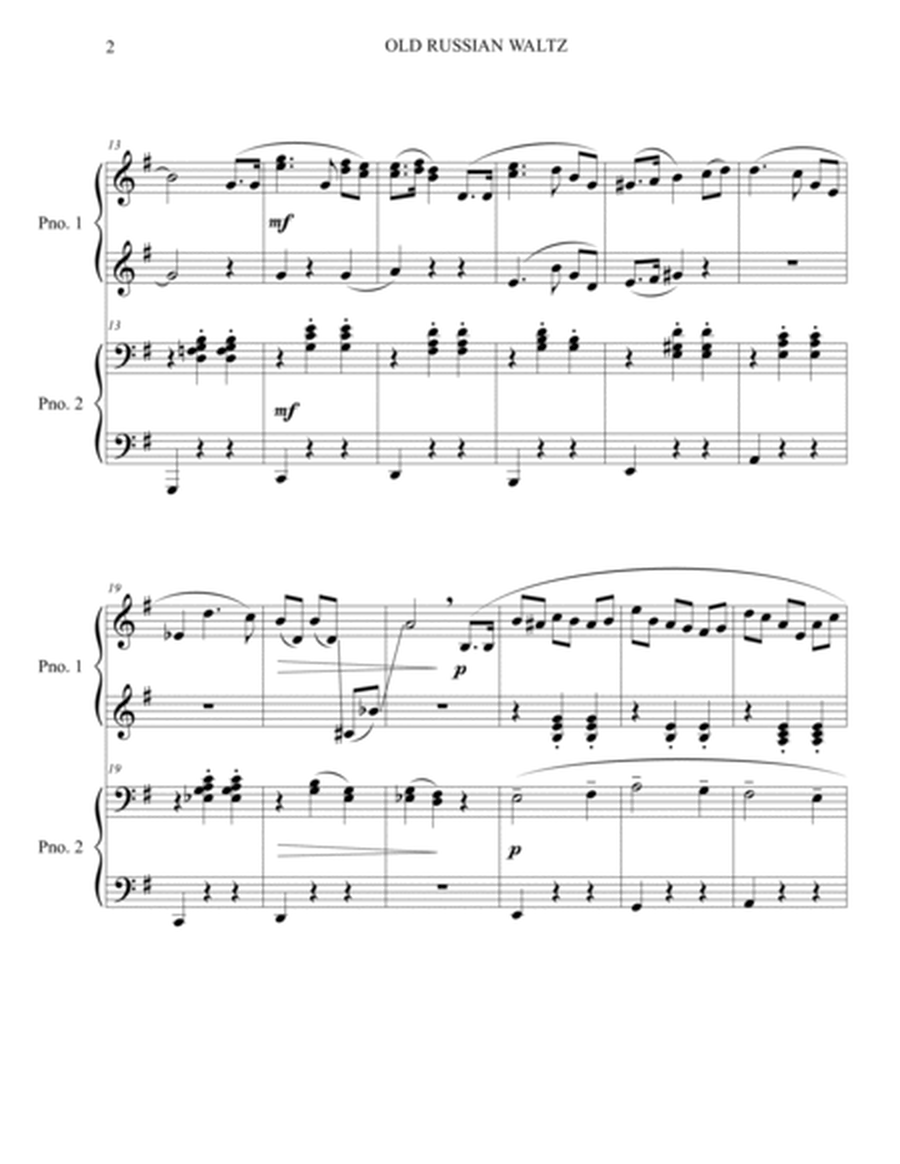 Old Russian Waltz for Piano 4-Hands image number null