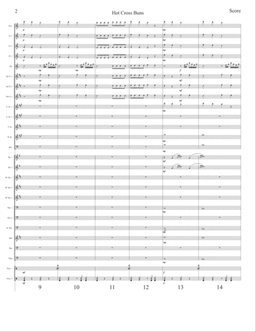 Hot Cross Buns Concert Band scores gallery preview page 2