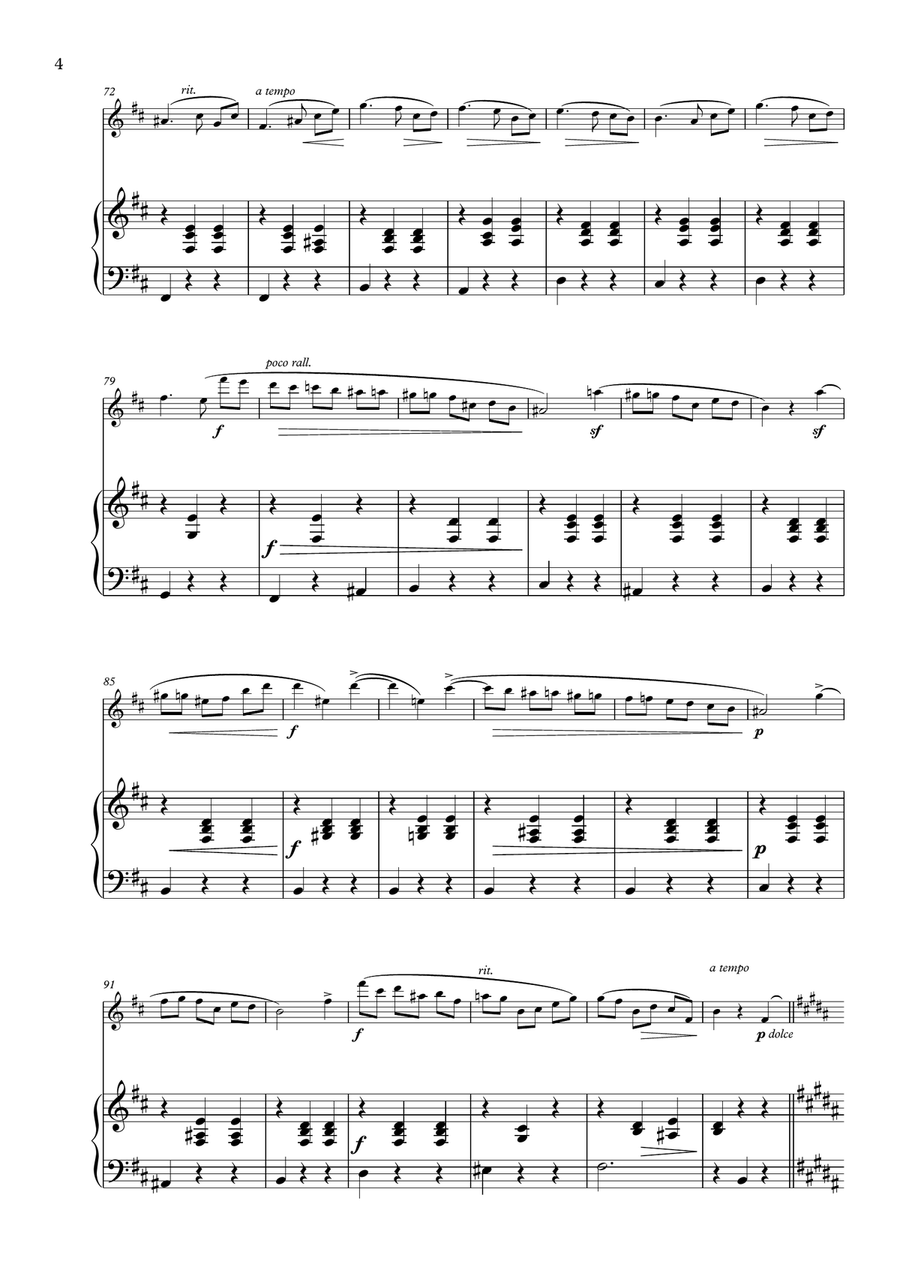 Waltz in B Minor Op. 69, No. 2 for Flute & Piano Flute Solo scores gallery preview page 4