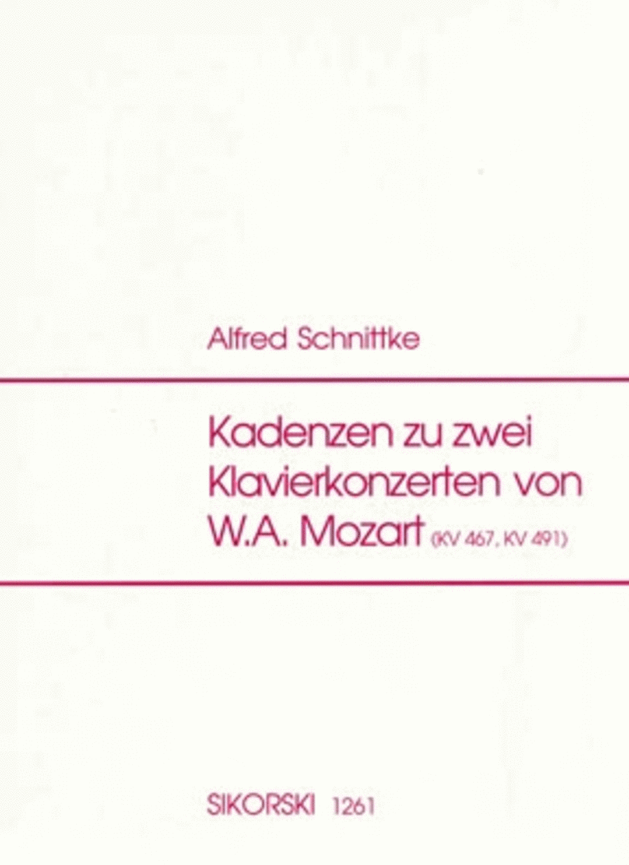 Cadenzas for 2 Mozart Piano Concertos (KV467 and KV491)