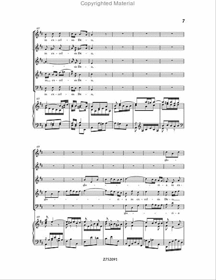 Cantata No. 191: Gloria in Excelsis Deo, BWV 191 4-Part scores gallery preview page 7