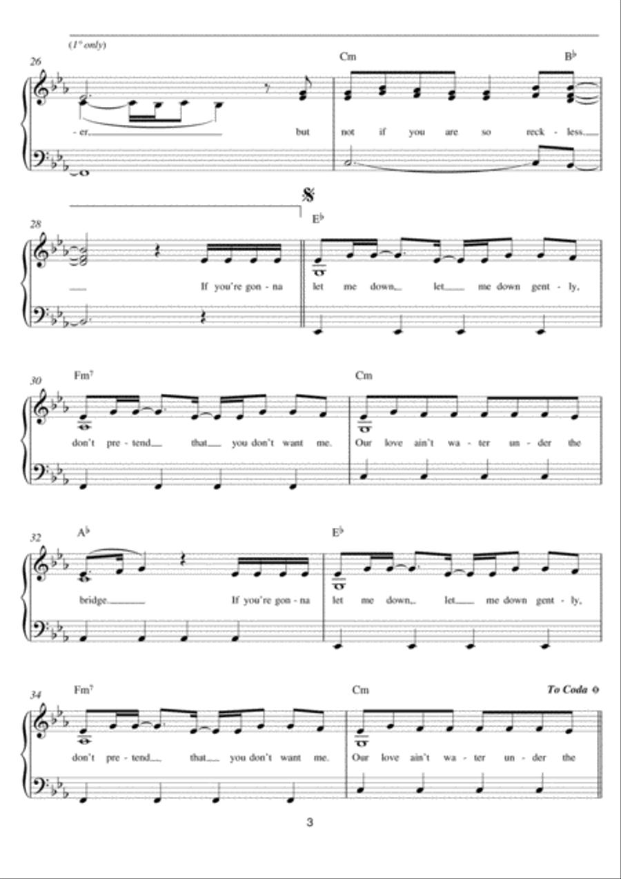 Water Under The Bridge Easy Piano scores gallery preview page 3