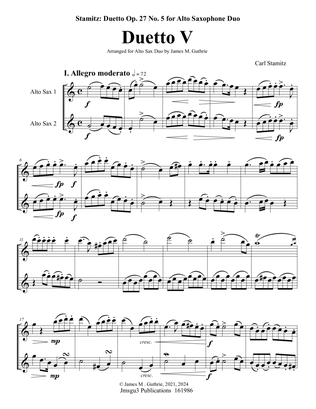 Stamitz: Duet Op. 27 No. 5 for Alto Sax Duo