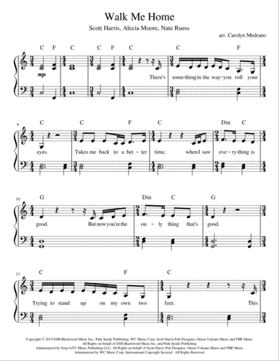 Walk Me Home Walk Me Home Voice scores gallery preview page 1