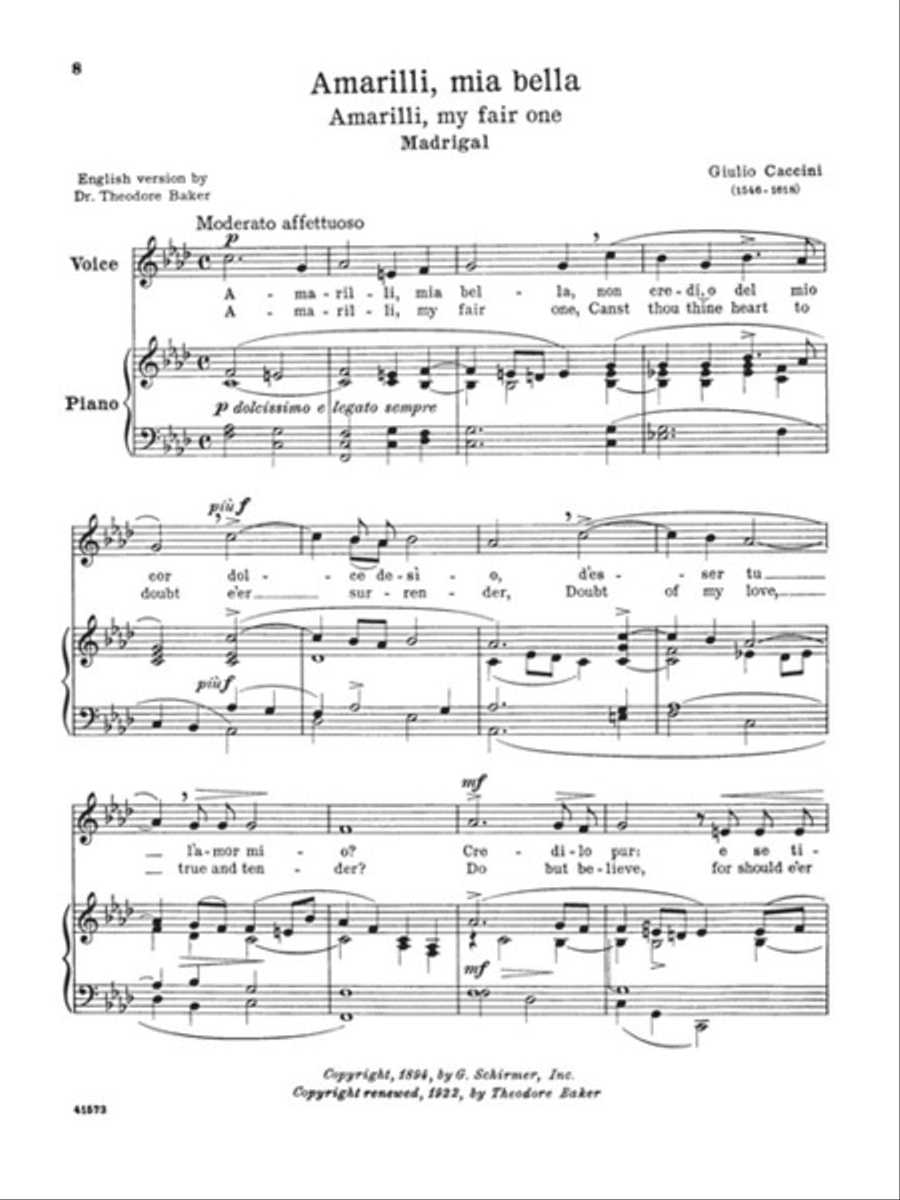 24 Italian Songs & Arias of the 17th & 18th Centuries Voice Solo scores gallery preview page 4