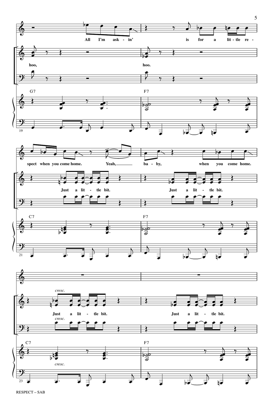 Respect (arr. Roger Emerson) 3-Part scores gallery preview page 4