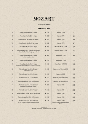 Mozart - 18 Piano Sonatas - Complete Scores