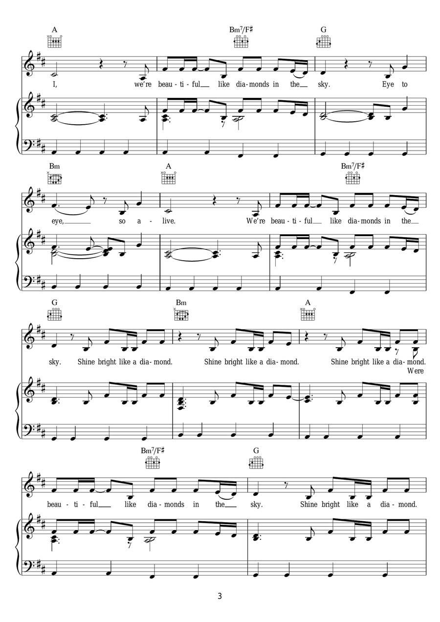 Diamonds Acoustic Guitar scores gallery preview page 3